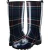 imageHISEA Womens Rain Boots Waterproof Garden Shoes Colorful Printed Knee High Rubber Boots AntiSlipping Rainboots for Ladies with Comfort Insole Tall Wellington Rain ShoesPlaid Navy