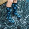 imageHISEA Womens Rain Boots Waterproof Garden Shoes Colorful Printed Knee High Rubber Boots AntiSlipping Rainboots for Ladies with Comfort Insole Tall Wellington Rain ShoesMidsummer Black