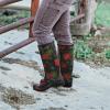 imageHISEA Womens Rain Boots Waterproof Garden Shoes Colorful Printed Knee High Rubber Boots AntiSlipping Rainboots for Ladies with Comfort Insole Tall Wellington Rain ShoesMidsummer Black