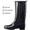 imageHISEA Womens Rain Boots Waterproof Garden Shoes Colorful Printed Knee High Rubber Boots AntiSlipping Rainboots for Ladies with Comfort Insole Tall Wellington Rain ShoesPolka Dot Print Colorful