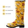 imageHISEA Womens Rain Boots Waterproof Garden Shoes Colorful Printed Knee High Rubber Boots AntiSlipping Rainboots for Ladies with Comfort Insole Tall Wellington Rain ShoesChicken Print Yellow