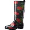 imageHISEA Womens Rain Boots Waterproof Garden Shoes Colorful Printed Knee High Rubber Boots AntiSlipping Rainboots for Ladies with Comfort Insole Tall Wellington Rain ShoesMidsummer Black