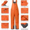 imageHISEA Kids Insulated Bibs Snow Bib Overalls Winter Warm Ski Bibs for Girls and Boys Ski Pants Water Resistant Skiing Bibs Orange