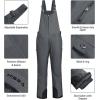 imageHISEA Womens Snow Bib Overalls Snowsuit Ski Pants Waterproof Insulated Skiing Pants Women Grey