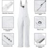 imageHISEA Womens Snow Bib Overalls Snowsuit Ski Pants Waterproof Insulated Skiing Pants Women White