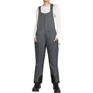 imageHISEA Womens Snow Bib Overalls Snowsuit Ski Pants Waterproof Insulated Skiing Pants Women Grey