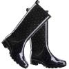 imageHISEA Womens Rain Boots Fashion Waterproof Garden Shoes Colorful Printed Rubber Boots AntiSlipping Rainboots for Ladies with Comfort Insole Tall Knee High Outdoor Rain ShoesPolka Dot Print Black and White