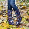 imageHISEA Womens Rain Boots Fashion Waterproof Garden Shoes Colorful Printed Rubber Boots AntiSlipping Rainboots for Ladies with Comfort Insole Tall Knee High Outdoor Rain ShoesPurple Floral