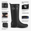 imageHISEA Women Rain Boots Waterproof PVC Rubber Boot Tall Fashion Rainboots Matte Surface Womens Rain Footwear for Ladies Outdoor Work WalkingBlack