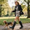 imageHISEA Women Rain Boots Waterproof PVC Rubber Boot Tall Fashion Rainboots Matte Surface Womens Rain Footwear for Ladies Outdoor Work WalkingBlack