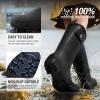 imageHISEA Women Rain Boots Waterproof PVC Rubber Boot Tall Fashion Rainboots Matte Surface Womens Rain Footwear for Ladies Outdoor Work WalkingBlack