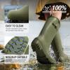 imageHISEA Women Rain Boots Waterproof PVC Rubber Boot Tall Fashion Rainboots Matte Surface Womens Rain Footwear for Ladies Outdoor Work WalkingOlive Green