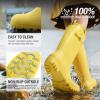 imageHISEA Women Rain Boots Waterproof PVC Rubber Boot Tall Fashion Rainboots Matte Surface Womens Rain Footwear for Ladies Outdoor Work WalkingYellow