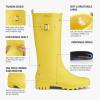 imageHISEA Women Rain Boots Waterproof PVC Rubber Boot Tall Fashion Rainboots Matte Surface Womens Rain Footwear for Ladies Outdoor Work WalkingYellow
