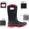 imageHISEA Women Mud Boots Neoprene Rubber Garden Shoes Waterproof Mid Calf Rain Boots for OutdoorBlack