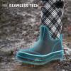 imageHISEA Women Mud Boots Neoprene Rubber Garden Shoes Waterproof Mid Calf Rain Boots for OutdoorPlaid