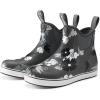 imageHISEA Womens Ankle Rain Boots Rubber Fishing Deck Boots Garden Boots for Women WaterproofGrey Flower