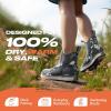 imageHISEA Womens Ankle Rain Boots Rubber Fishing Deck Boots Garden Boots for Women WaterproofGrey Flower