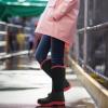 imageHISEA Womens Neoprene Tall Rain Boots Waterproof Garden Boots Wellington Rubber BootsBlack