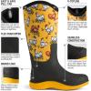 imageHISEA Womens Neoprene Tall Rain Boots Waterproof Garden Boots Wellington Rubber BootsYellow Chicken