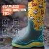 imageHISEA Womens Neoprene Tall Rain Boots Waterproof Garden Boots Wellington Rubber BootsYellow Chicken