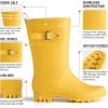 imageHISEA Midcalf Rubber Rain Boots for Women Waterproof Wellington Boots for OutdoorYellow
