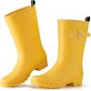 imageHISEA Midcalf Rubber Rain Boots for Women Waterproof Wellington Boots for OutdoorYellow