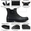imageHISEA Womens Duck Chelsea Rain Boots Waterproof Short Garden Boot Outdoor Mud BootsBlack