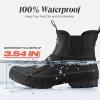 imageHISEA Womens Duck Chelsea Rain Boots Waterproof Short Garden Boot Outdoor Mud BootsBlack