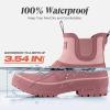 imageHISEA Womens Duck Chelsea Rain Boots Waterproof Short Garden Boot Outdoor Mud BootsHawthorn Red