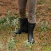imageHISEA Womens Mid Calf Rubber Rain Boots Waterproof Wellington Garden BootsBlack