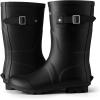 imageHISEA Womens Mid Calf Rubber Rain Boots Waterproof Wellington Garden BootsBlack
