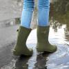 imageHISEA Womens Mid Calf Rubber Rain Boots Waterproof Wellington Garden BootsOlive Green