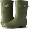 imageHISEA Womens Mid Calf Rubber Rain Boots Waterproof Wellington Garden BootsOlive Green