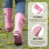 imageHISEA Womens Mid Calf Rubber Rain Boots Waterproof Wellington Garden BootsPink