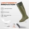 imageHISEA Womens Rubber Rain Boots Waterproof Packable Tall Garden Boots Lightweight Mud BootsGreen