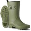 imageHISEA Midcalf Rubber Rain Boots for Women Waterproof Wellington Boots for OutdoorOlive Green