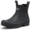 imageHISEA Womens Duck Chelsea Rain Boots Waterproof Short Garden Boot Outdoor Mud BootsBlack
