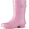 imageHISEA Womens Mid Calf Rubber Rain Boots Waterproof Wellington Garden BootsPink