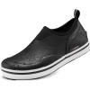 imageHISEA Mens Deck Rain Shoes Waterproof Rain Boots Neoprene Mud Garden Shoes for Lawn Care Gardening FarmingBlack