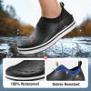 imageHISEA Mens Deck Rain Shoes Waterproof Rain Boots Neoprene Mud Garden Shoes for Lawn Care Gardening FarmingBlack
