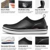imageHISEA Mens Deck Rain Shoes Waterproof Rain Boots Neoprene Mud Garden Shoes for Lawn Care Gardening FarmingBlack