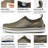 imageHISEA Mens Deck Rain Shoes Waterproof Rain Boots Neoprene Mud Garden Shoes for Lawn Care Gardening FarmingGreen