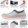 imageHISEA Mens Deck Rain Shoes Waterproof Rain Boots Neoprene Mud Garden Shoes for Lawn Care Gardening FarmingGrey