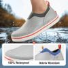 imageHISEA Mens Deck Rain Shoes Waterproof Rain Boots Neoprene Mud Garden Shoes for Lawn Care Gardening FarmingGrey