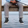 imageHISEA Mens Deck Boots Ankle Rain Boots Waterproof Rubber Saltwater Fishing Boot for SailingBlack
