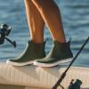imageHISEA Mens Deck Boots Ankle Rain Boots Waterproof Rubber Saltwater Fishing Boot for SailingGreen