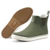 imageHISEA Mens Deck Boots Ankle Rain Boots Waterproof Rubber Saltwater Fishing Boot for SailingGreen