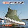 imageHISEA Mens Deck Boots Ankle Rain Boots Waterproof Rubber Saltwater Fishing Boot for SailingGreen