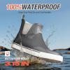 imageHISEA Mens Deck Boots Ankle Rain Boots Waterproof Rubber Saltwater Fishing Boot for SailingGrey